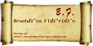 Bruchács Flórián névjegykártya